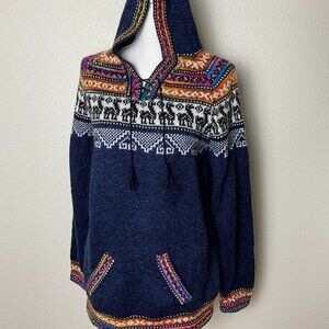 Lama Wool Hoodie Sweater Made in Peru